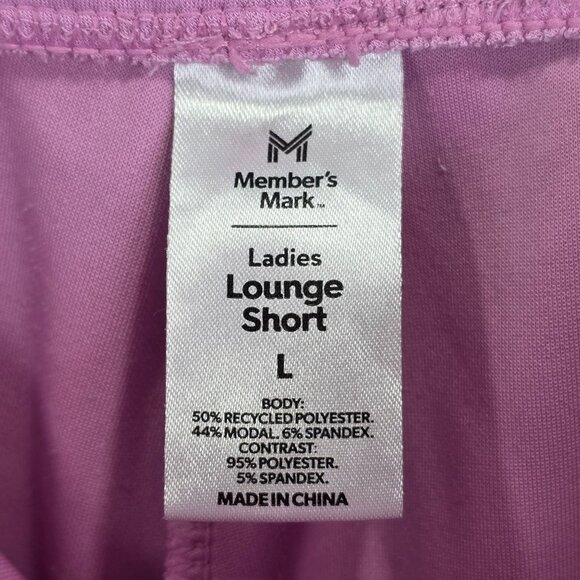 Womens Member's Mark Pink Lounge Sweat Shorts Drawstring Polyester Stretch L - Picture 3 of 9